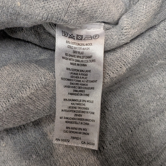 French Connection Light Gray Quilted Tunic Long Sleeved Shirt Cotton & Linen S - Picture 7 of 8